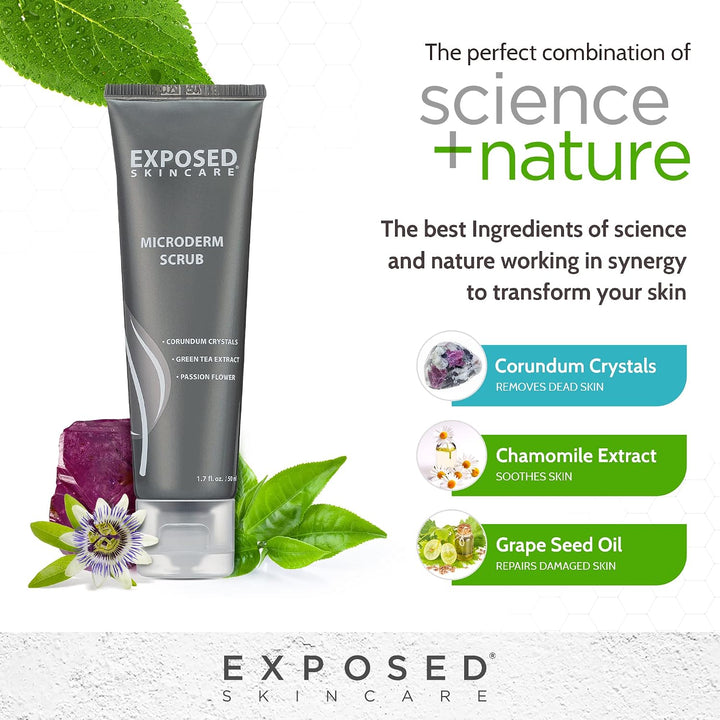 Exposed Skin Care, Microderm - Exfoliante facial con cristales de c...