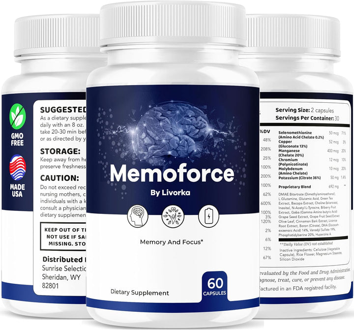 Memoforce - Suplemento cerebral Memoforce - Píldoras oficiales de f...