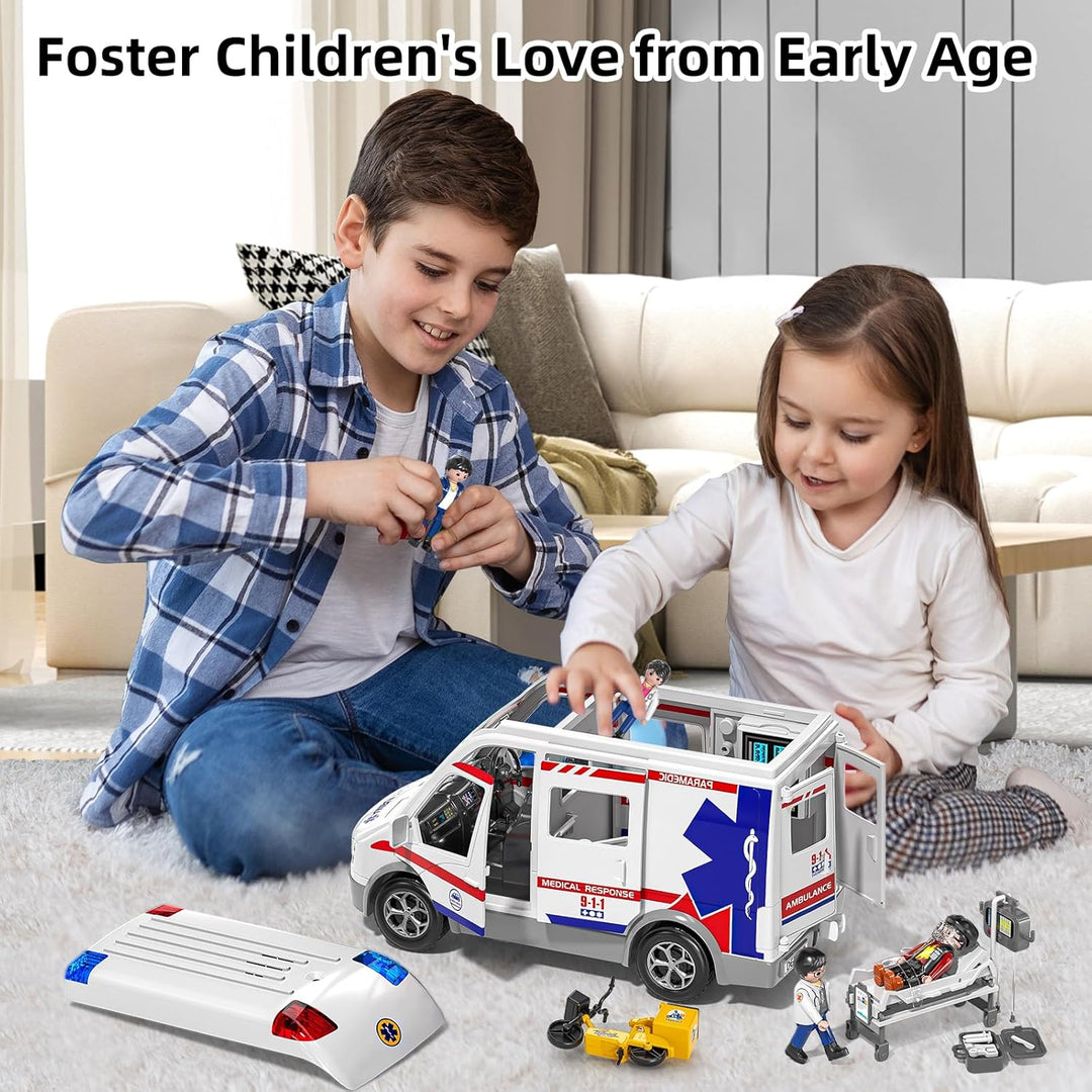 MSKOLER - Juego de ambulancia de juguete para niños de 3 a