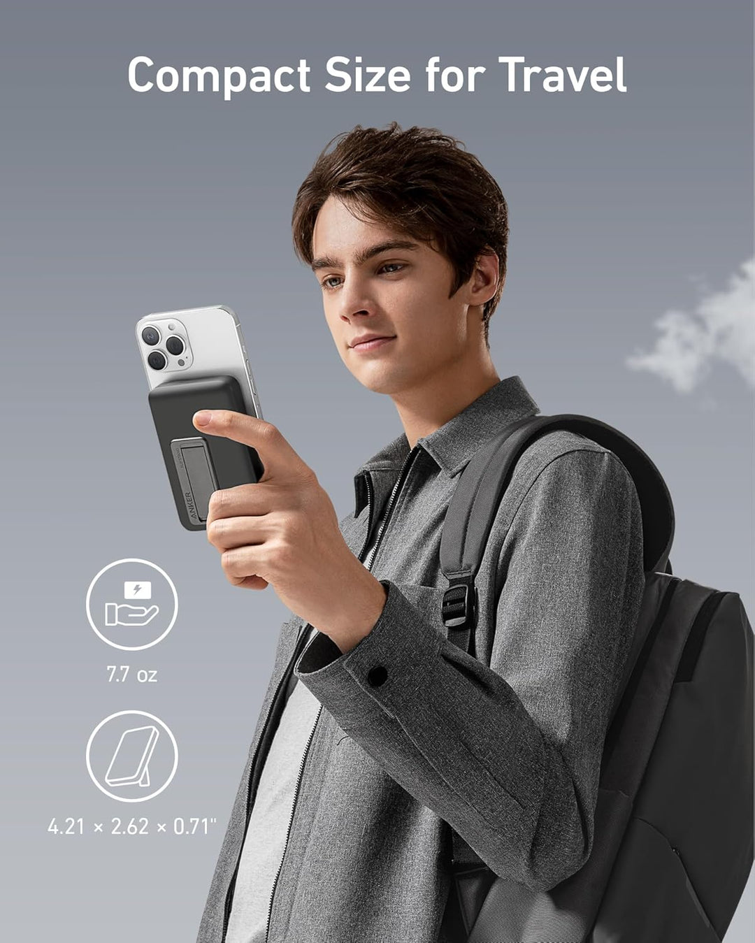 Anker Batería magnética 633, cargador portátil inalámbrico plegable...