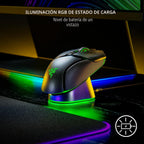 Razer Mouse Dock Pro con Puck de Carga Inalámbrica: Carga Inalámbrica Magnética - Transceptor HyperPolling 8K Hz Integrado - Base Antideslizante - Iluminación Chroma RGB - Negro Clásico