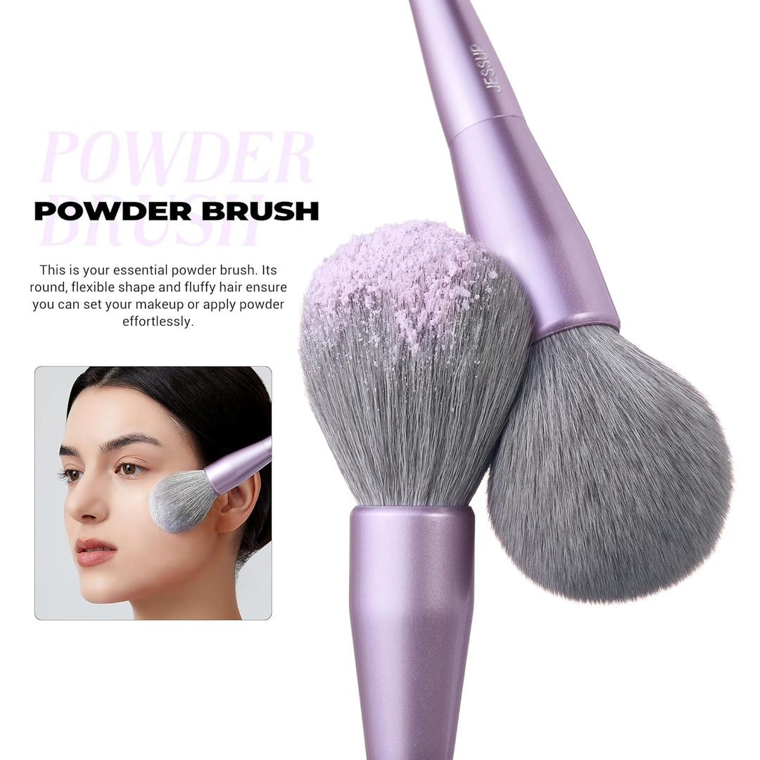 Jessup Brochas de maquillaje para la cara 5 piezas, juego de brocha...