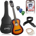 Ashthorpe Guitarra acústica infantil de 30 pulgadas (Sunburst), kit de inicio para principiantes con bolsa de concierto, cuerdas adicionales, correa, púas y lecciones