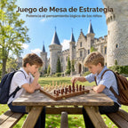 Hvygss - Tablero magnético de ajedrez de 15 pulgadas, juego de ajedrez de madera plegable con damas, piezas hechas a mano con 2 reinas adicionales, juego de mesa de viaje portátil para niños de 6 años