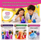 Jim & Gloria Kit de ciencia para niños, experimentos científicos para niños de 5 a 7 y 8 a 12 años, juguete educativo STEM, juego de química con experimentos de volcán, regalo de cumpleaños para niños y niñas, actividad de aprendizaje práctica