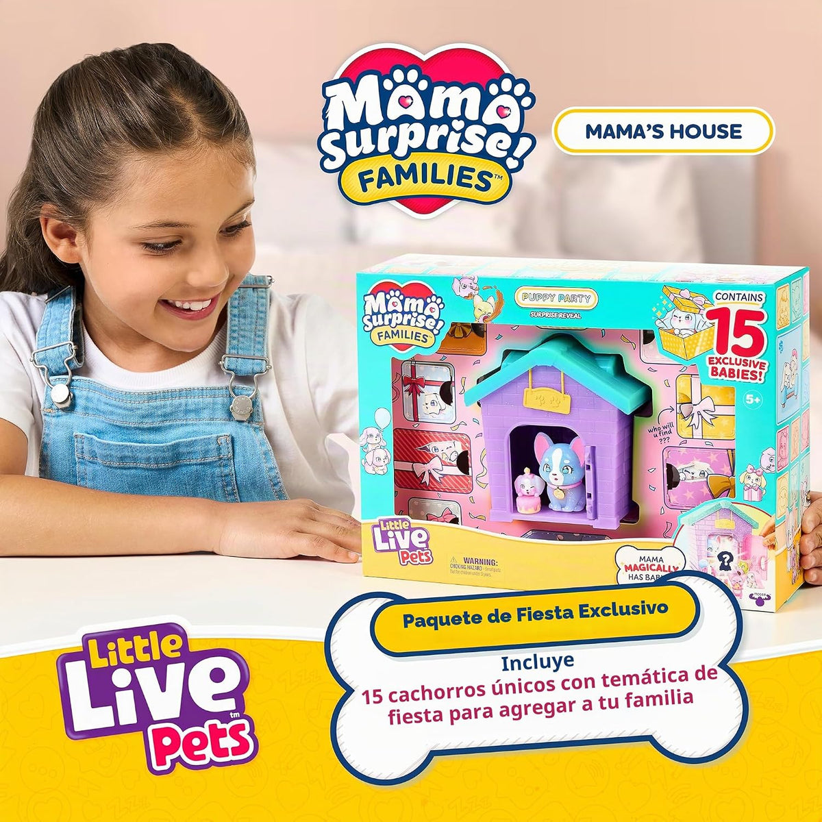 Little Live Pets - Juego de casa para cachorros, 15 mini cachorros coleccionables