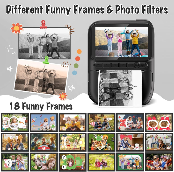 Cámara de impresión instantánea para niños, cámaras de video digita...