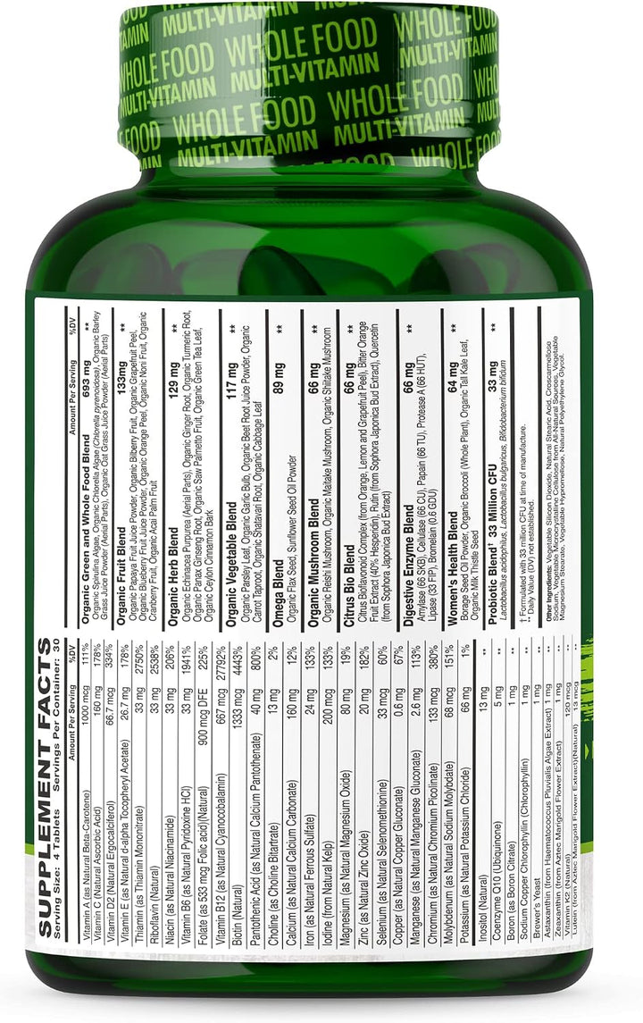 Whole Food Multivitamínico para mujeres \u2013 Multi Vitaminas, Min...