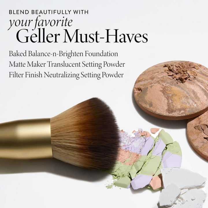 LAURA GELLER - Brocha para maquillaje en polvo, mango de madera en...