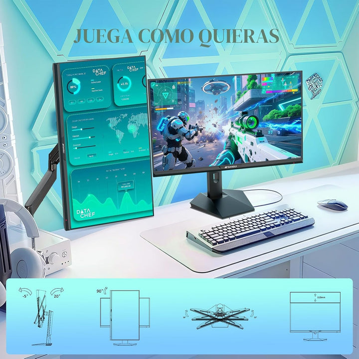 Monitor para juegos SANSUI de 27" 1440P 200Hz 180Hz WQHD 2560×1...