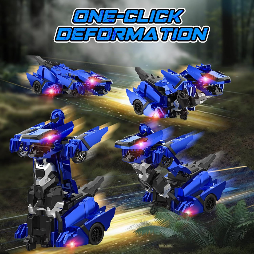 Kroyedfuw Coches RC Transformables de Dinosaurio, Coche de Control...