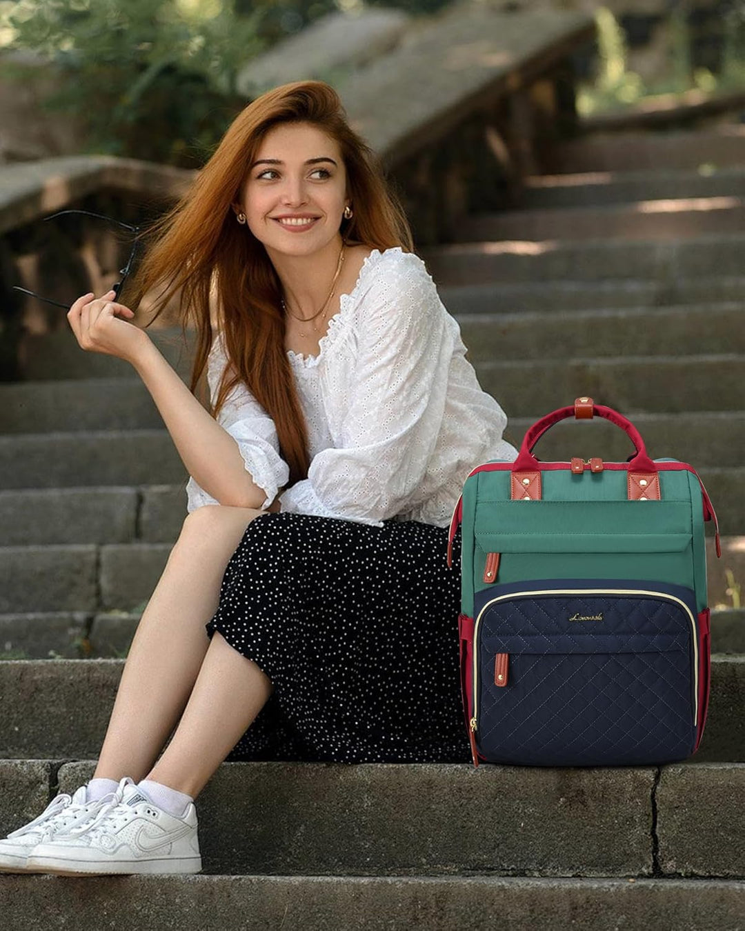 LOVEVOOK Mochila para laptop para mujer, 15.6 pulgadas, impermeable...