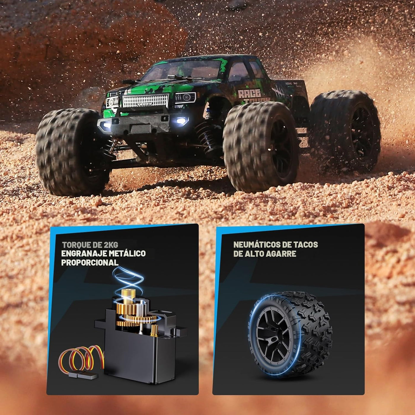 HBX 1:18 Auto a escala todo terreno a control remoto 18859E, 30+MPH...