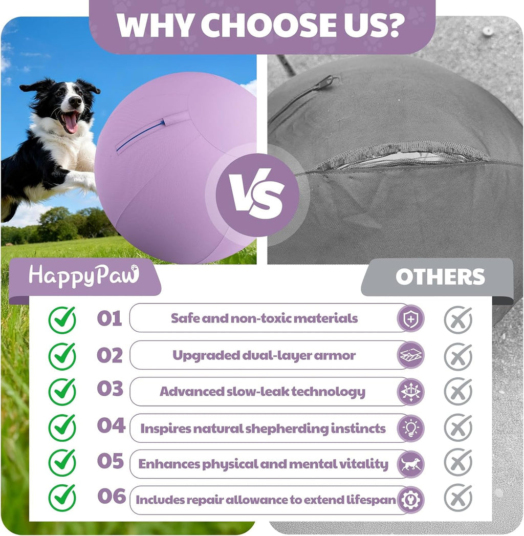 Happypaw 3.0 Upgrade - Pelota de pastoreo de 18 pulgadas para perros, color