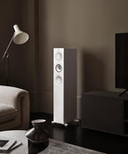 KEF R7 Meta - Altavoces de piso pasivos, brillo blanco