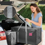 Paquete de 6 bolsas de mudanza con cremallera lateral completamente abierta, extra grandes de 93 L, resistentes al agua, plegables para almacenamiento para dormitorio universitario, mudanza y organización del hogar, color gris