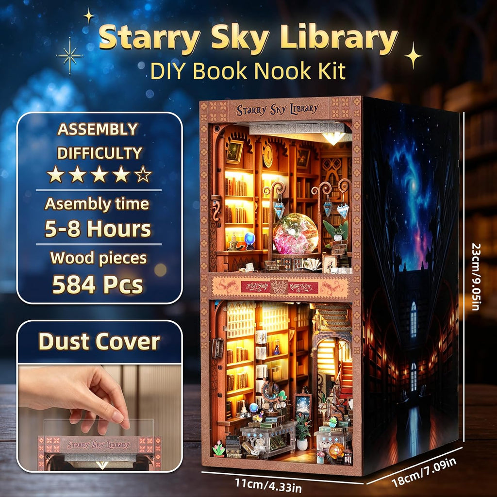 Kit de rincón de libros, kit de casa de muñecas en miniatura para