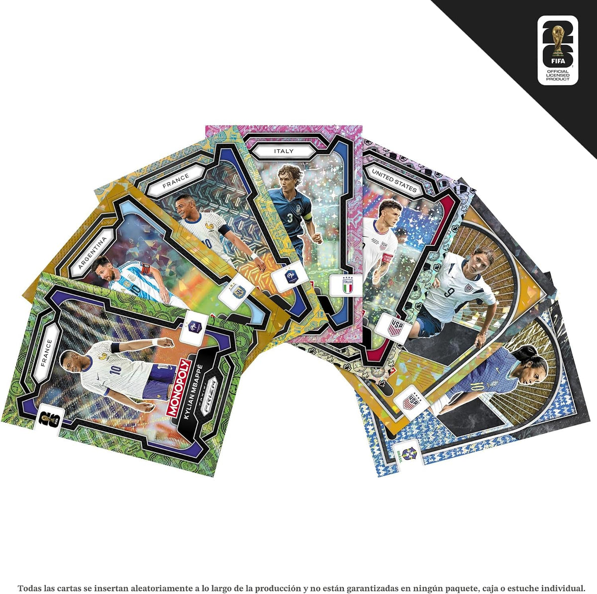 Monopoly Panini Prizm: Caja de cartas coleccionables de la Copa Mundial de la FIFA | Estrellas y leyendas actuales | Más de 2 jugadores, a partir de 8 años | Regalos para fanáticos del fútbol