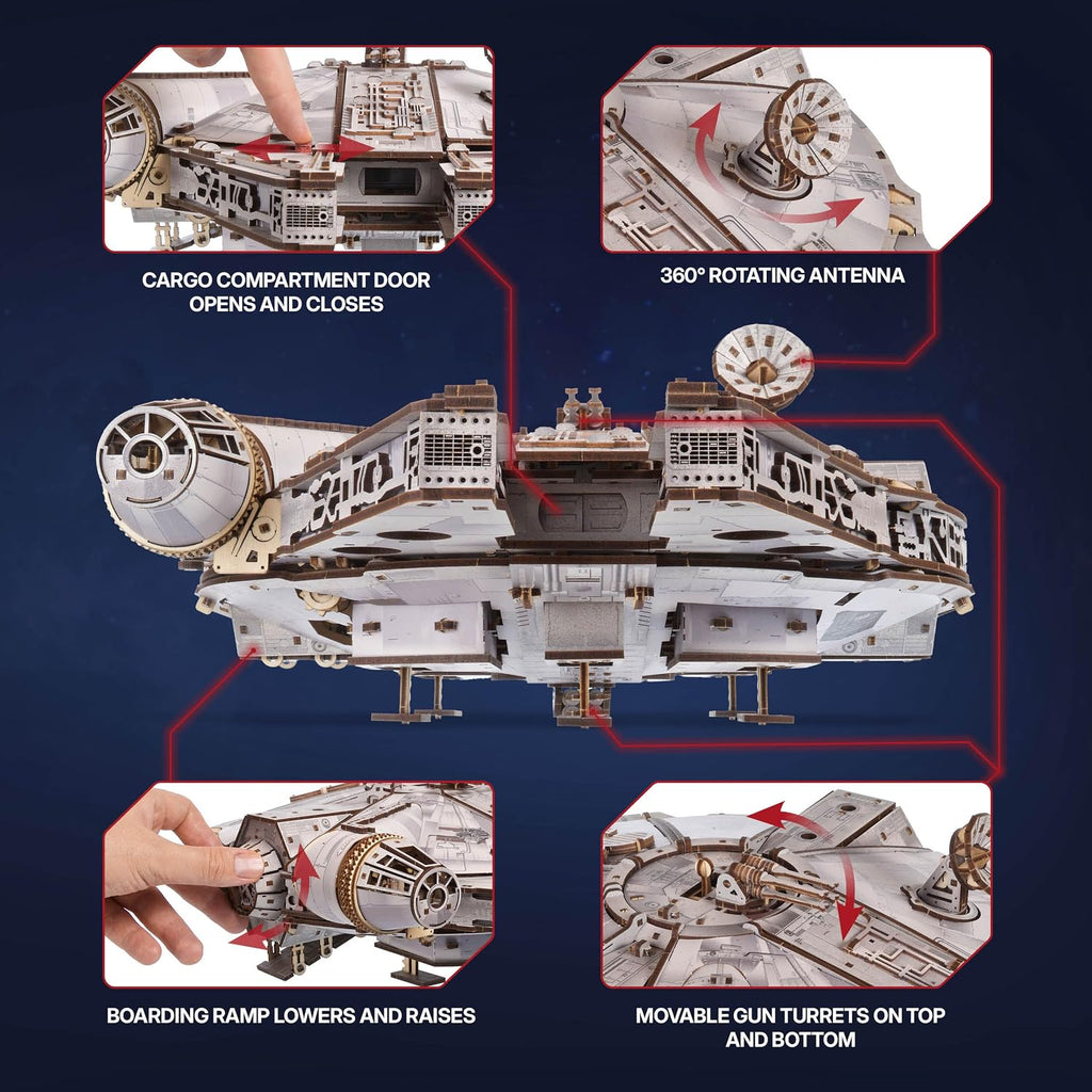 UGEARS Star War™ Millennium Falcon™ Rompecabezas 3D de madera para adultos