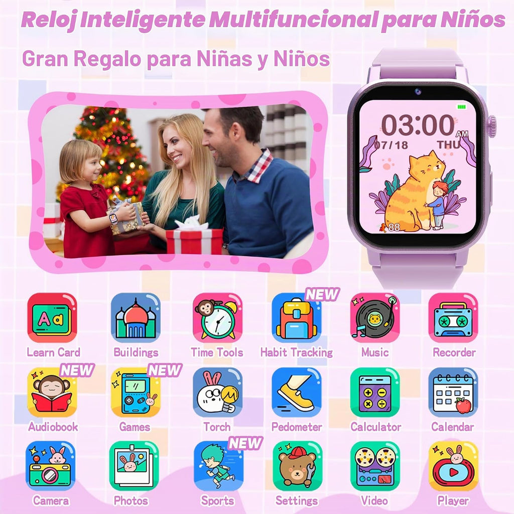 Phyulls Relojes inteligentes para niños con 32 juegos de rompecabezas