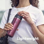 Hydro Flask Tapa de pico flexible ancha y ligera - Botella de agua aislada de acero inoxidable de 16 onzas, azul zafiro