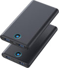 [Paquete de 2] Cargador portátil de 20000 mAh, 20000mAh, Negro+Negro