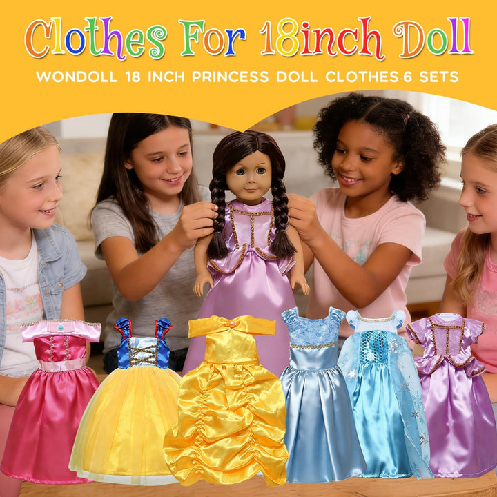 Accesorios de ropa para muñecas de 18 pulgadas, 6 piezas de regalo...