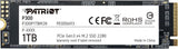 Patriot P300 M.2 PCIe Gen 3 x4 1TB SSD de bajo consumo de energía