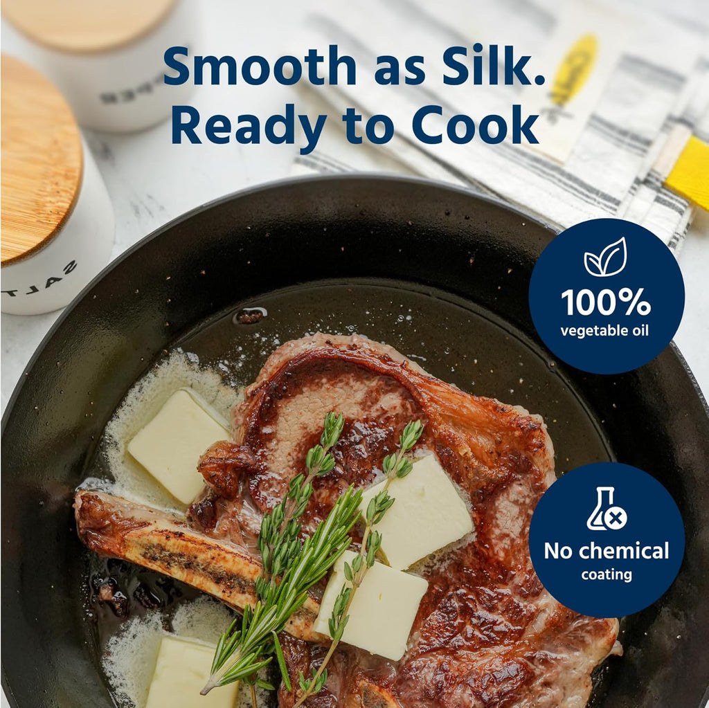 COOKLIFE Sartén ligera de hierro fundido pre-sazonado de 10 pulgadas