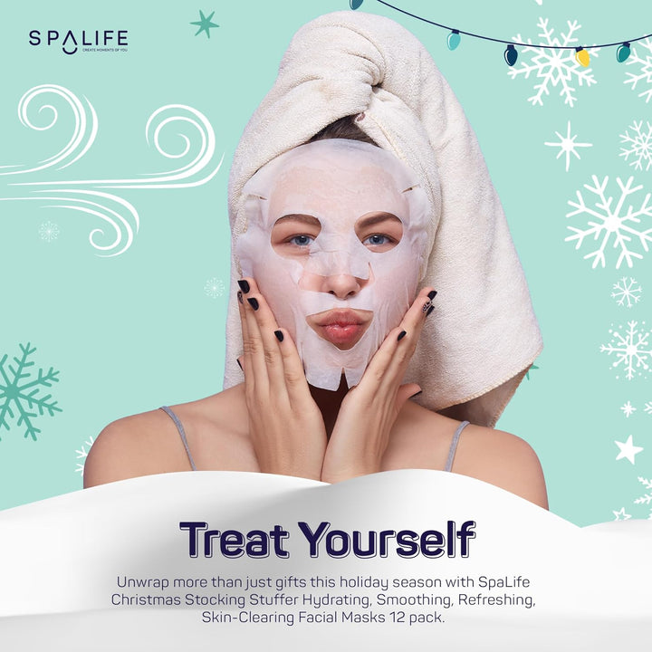 SpaLife Beauty Stocking Stuffers - Paquete de mascarillas faciales...