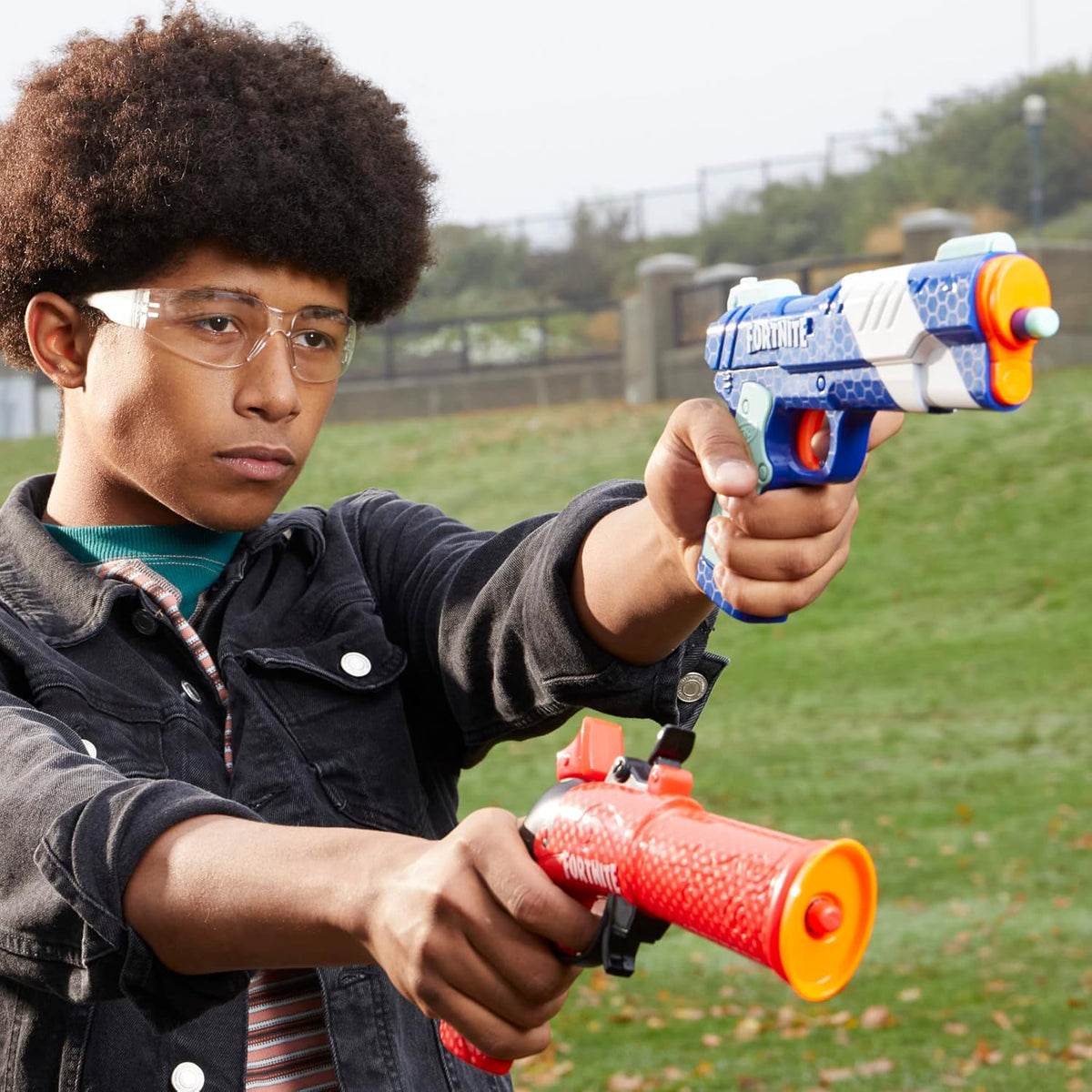 Nerf Fortnite Paquete Doble Incluye 2 Lanzamisiles (Flint-Knock y LP) y 6 Dardos de Espuma Elite