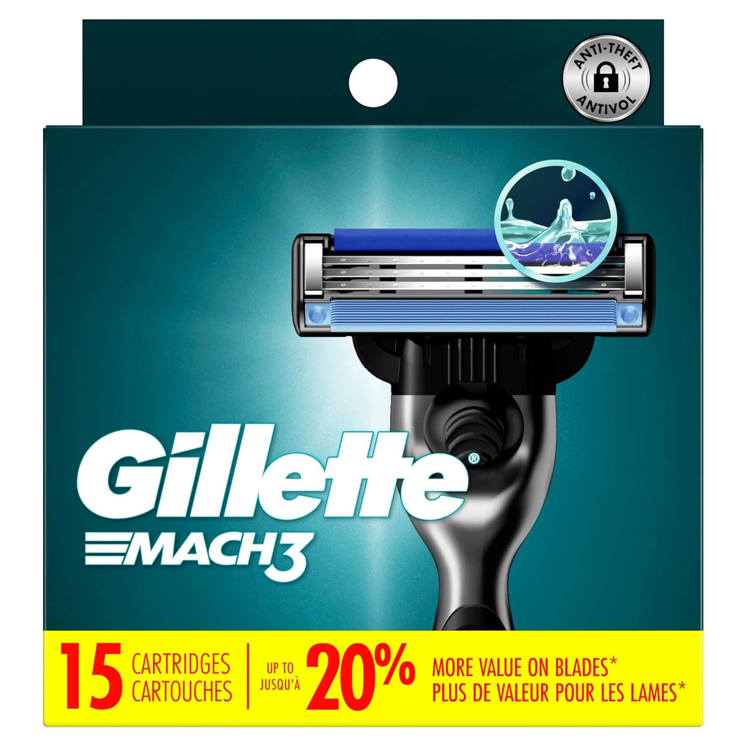 Gillette Mach3 - Repuestos de navaja para hombres, 15 repuestos de...