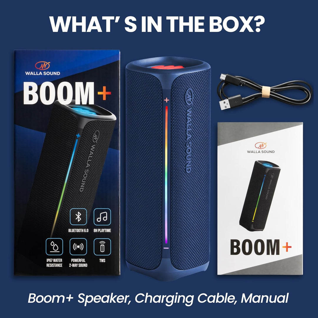 Walla Boom+ Altavoz Bluetooth portátil \u2013 Audio de alta potenci...