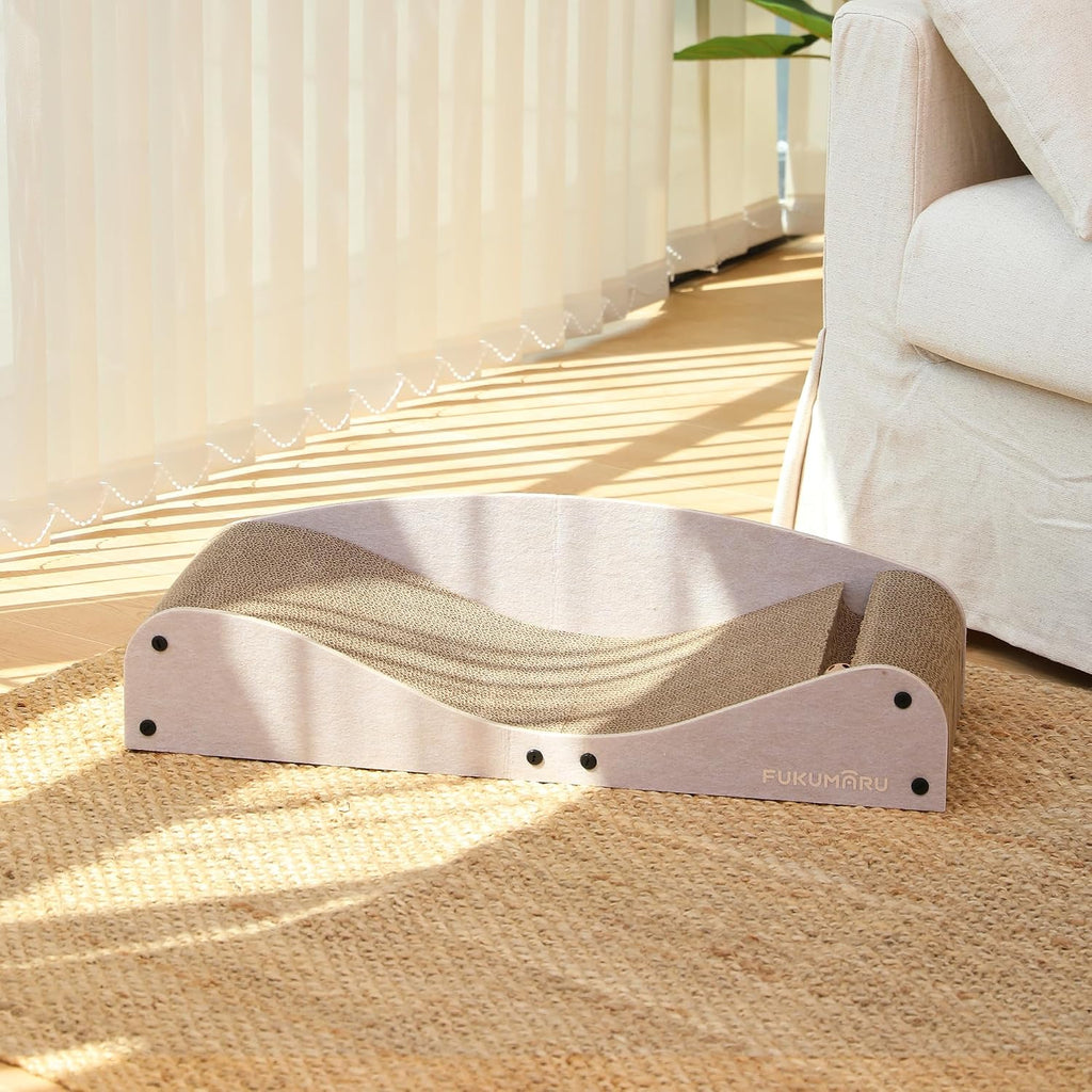 FUKUMARU Cama rascador de cartón para gatos, almohadilla extra grande de