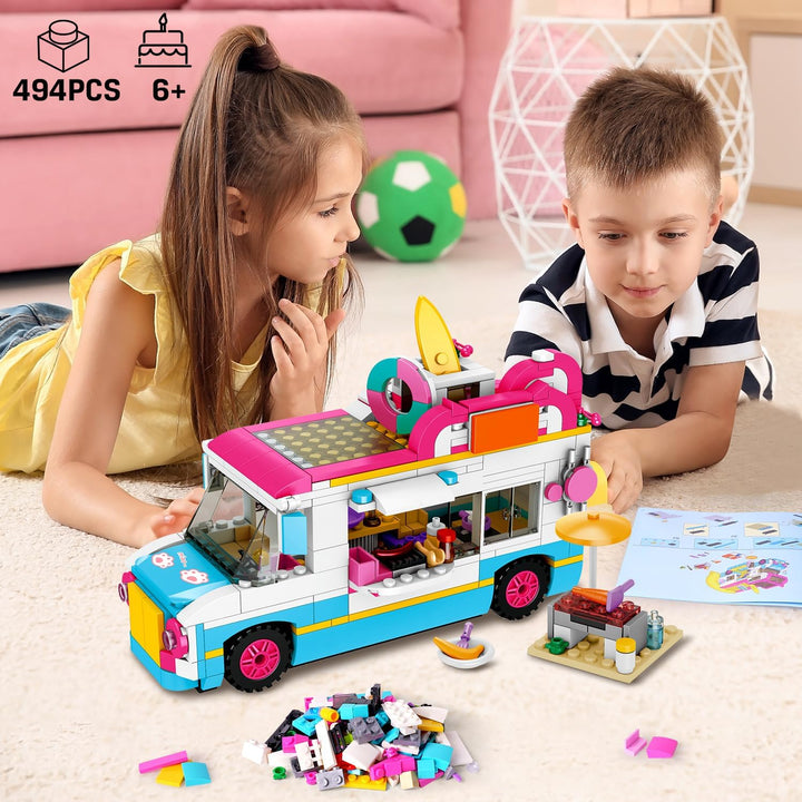 HOGOKIDS Juego de construcción 3 en 1 para niñas cámper y