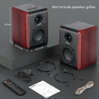 Saiyin Altavoces Bluetooth alimentados para estantería con woofer de 3.75