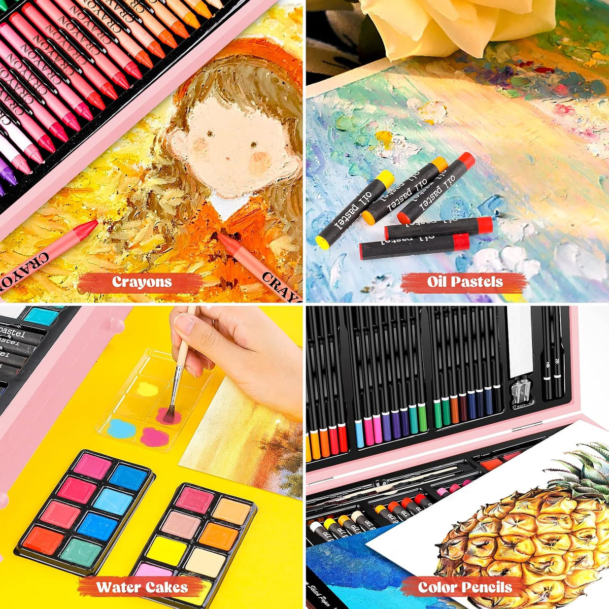Caliart - Kit de suministros de arte, paquete de 153 unidades