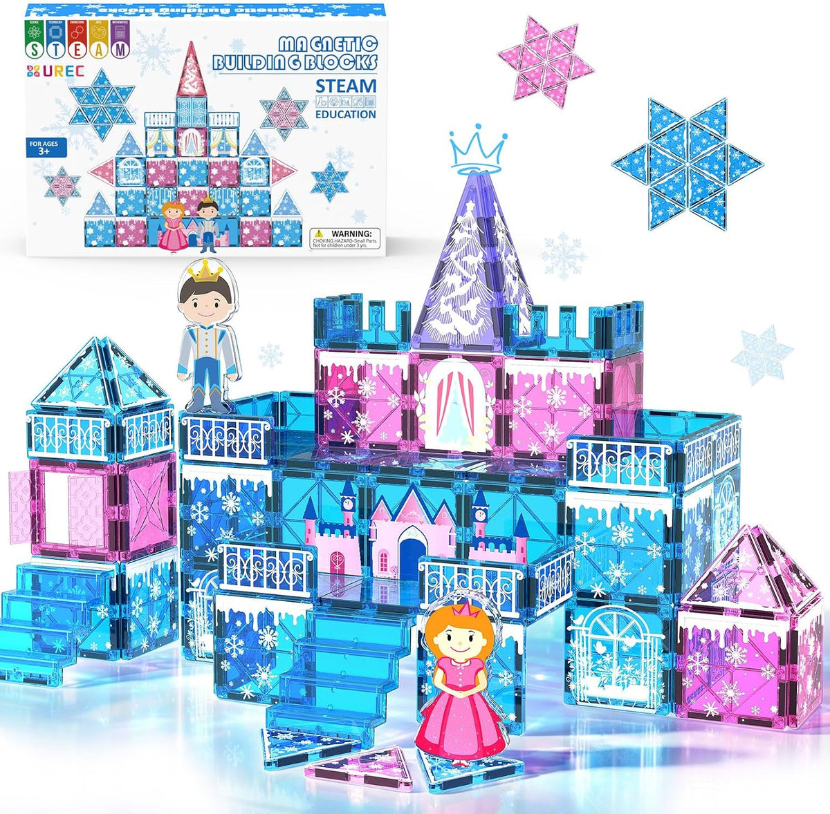 Bloques de construcción magnéticos para niñas, juego de castillo de