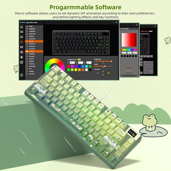 Womier SK80 Teclado al 75% con pantalla multimedia a color, teclado...