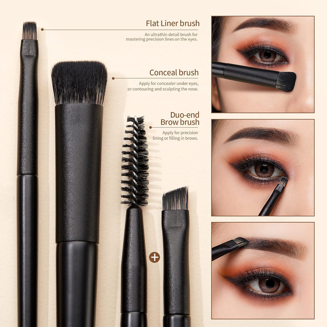 Jessup Juego de Brochas para Sombra de Ojos, 10 Piezas Brochas de M...