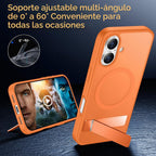 SPIDERCASE Funda magnética para iPhone 16, soporte incorporado, naranja