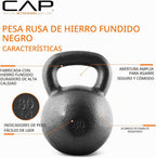 CAP Kettlebell de hierro fundido simples y sets, mango ancho, base plana