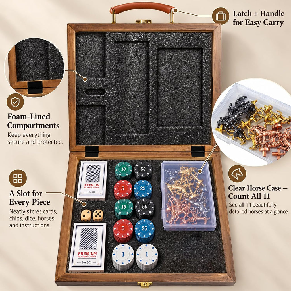 Juego de mesa plegable de carreras de caballos de 21 pulgadas para