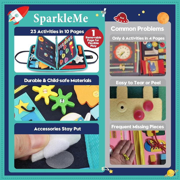Tabla de actividades sensoriales para niños pequeños: libro de acti...