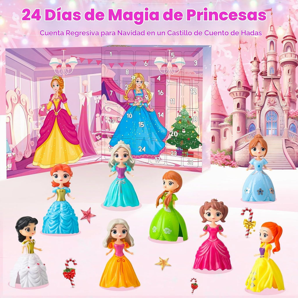 Calendario de Adviento de princesa 2026 para niñas, cuenta regresiva de 24 días de sorpresas