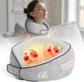 Almohada masajeadora de cuello inalámbrica con calor, masajeador de cuello Shiatsu para aliviar el dolor de tejido profundo, almohada de masaje térmica para viajes, 3 intensidades ajustables, regalos para mujeres y hombres