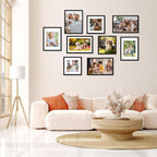 Juego de 4 portarretratos de 12 x 16 pulgadas, portarretratos con plexiglás HD, para exhibir imágenes de 8.5 x 11 pulgadas con paspartú o de 11 x 17 pulgadas sin paspartú