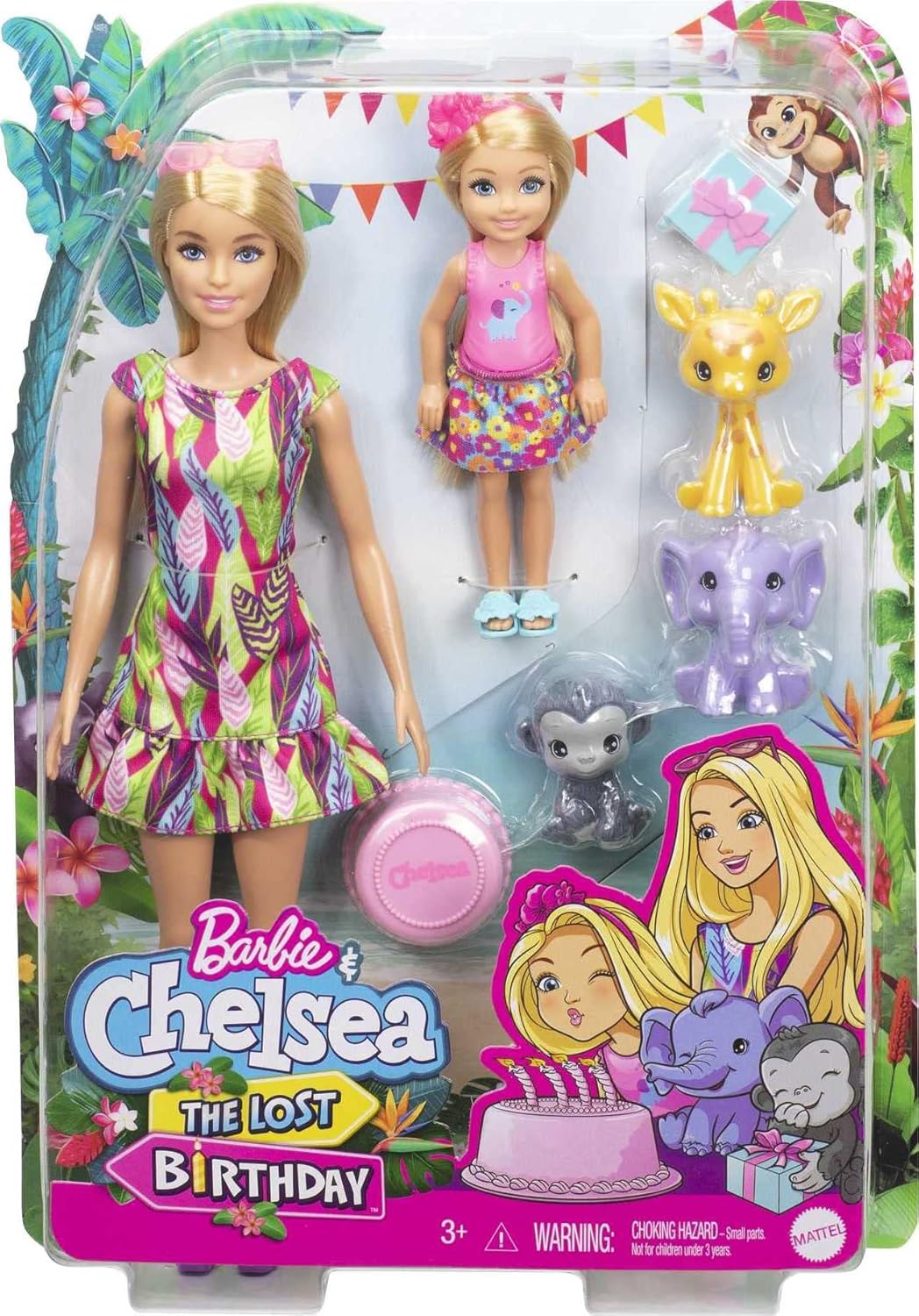Barbie y Chelsea The Lost Birthday Playset Chelsea Dolls, 3 mascota...