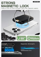 SUPCASE para MagSafe Wallet con Soporte, Capa para 6 tarjetas, Carbono Negro