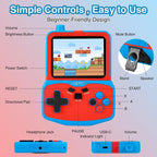 Consola de videojuegos portátil para niños, 220 juegos clásicos retro integrados, reproductor de mano Plug & Play con pantalla IPS de 3.5 pulgadas, juguete de viaje recargable, regalo de cumpleaños para niños y niñas, azul